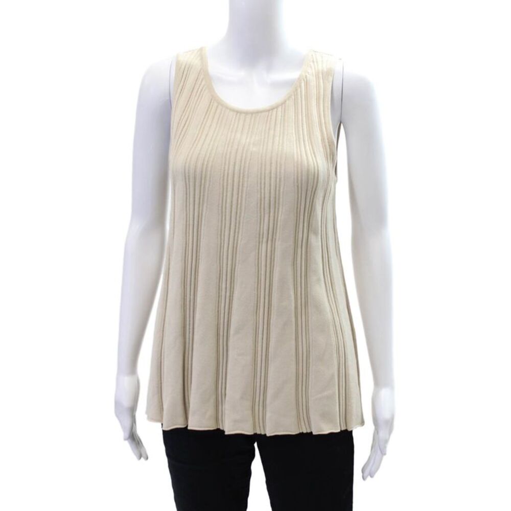 Biana Womens Scoop Neck Stretch Knit Tank Top Brown Size Large